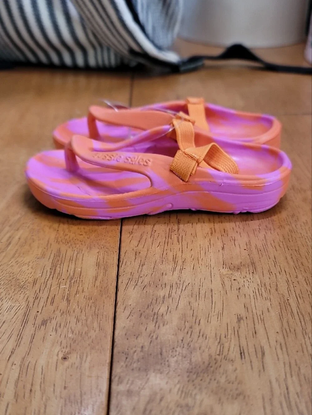 Kids Orange & Pink Tie-Dye Sandal Flip Flops